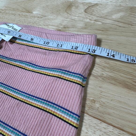 Privacy Please NWT Hopewell Metallic Pink Striped Mini Skirt Size S Rib Knit - Picture 10 of 11